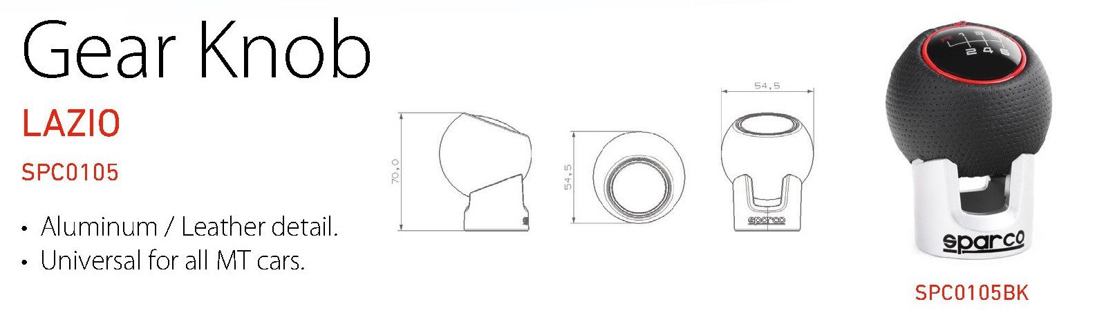 products/1227/rucica menjaca univerzalna.jpg - SPARCO RUČICA MENJAČA 0105 - LAZIO STYLE - Crna - Xenon Svetla Beograd